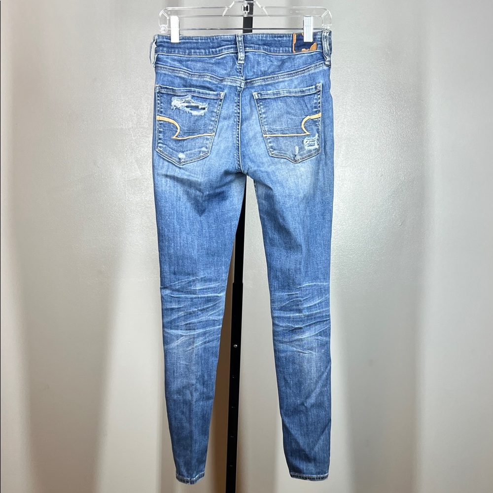 American Eagle Outfitters Ripped Skinny Jeans in Blue - Picture 2 of 9